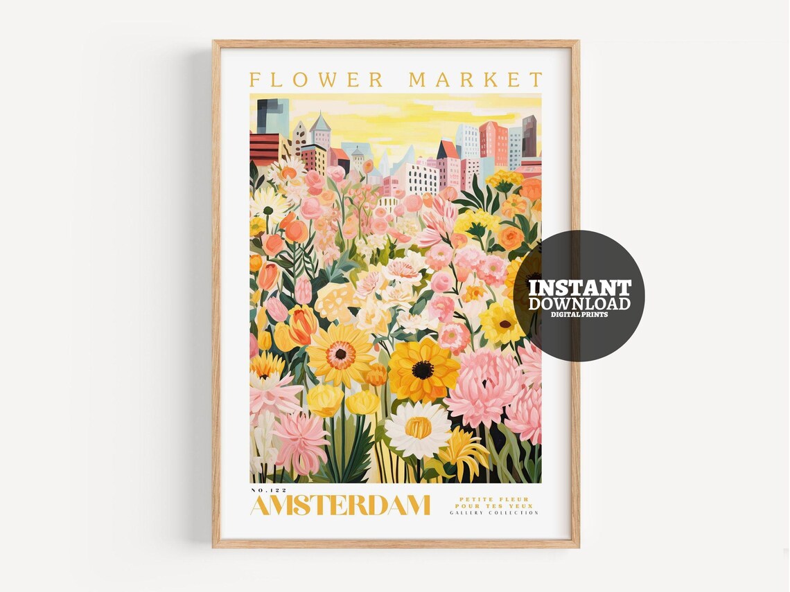 Flower Market Print, Amsterdam Botanical Art Print - Image 2