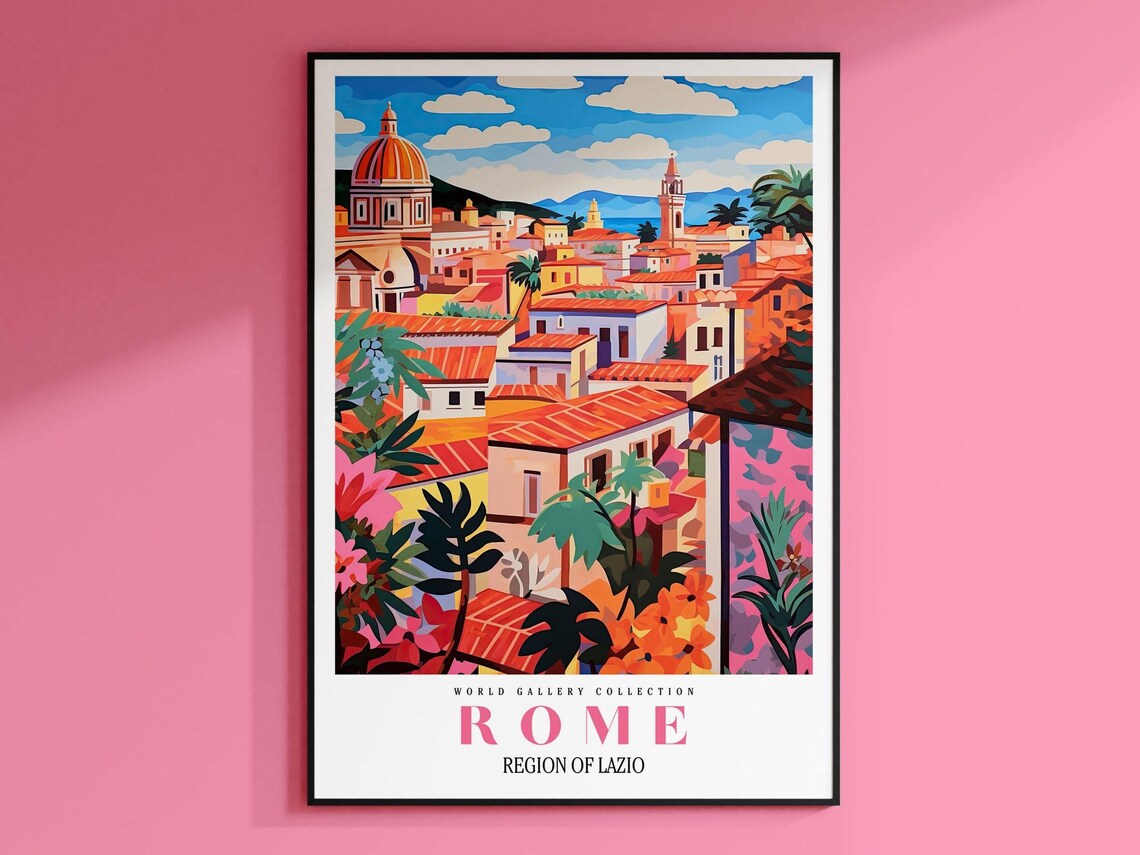 Rome Travel Poster, Italy City Art Print