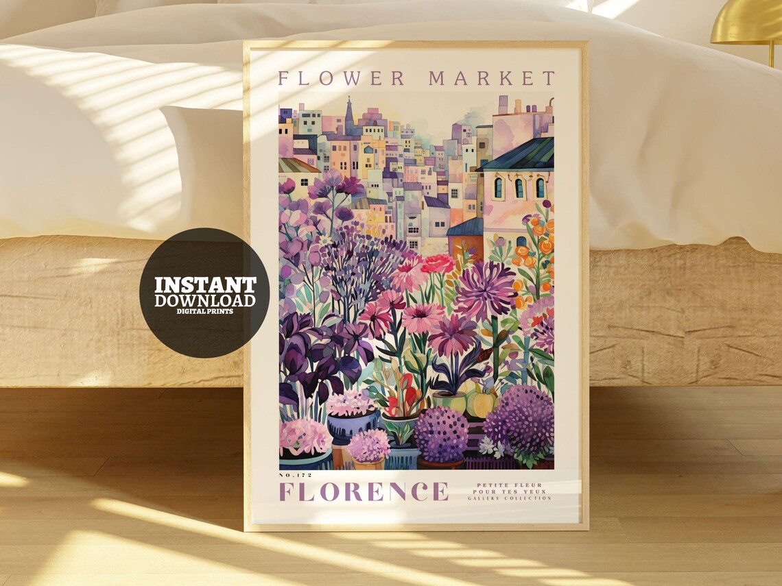 Flower Market Print, Florence Botanical Art Print - Image 2