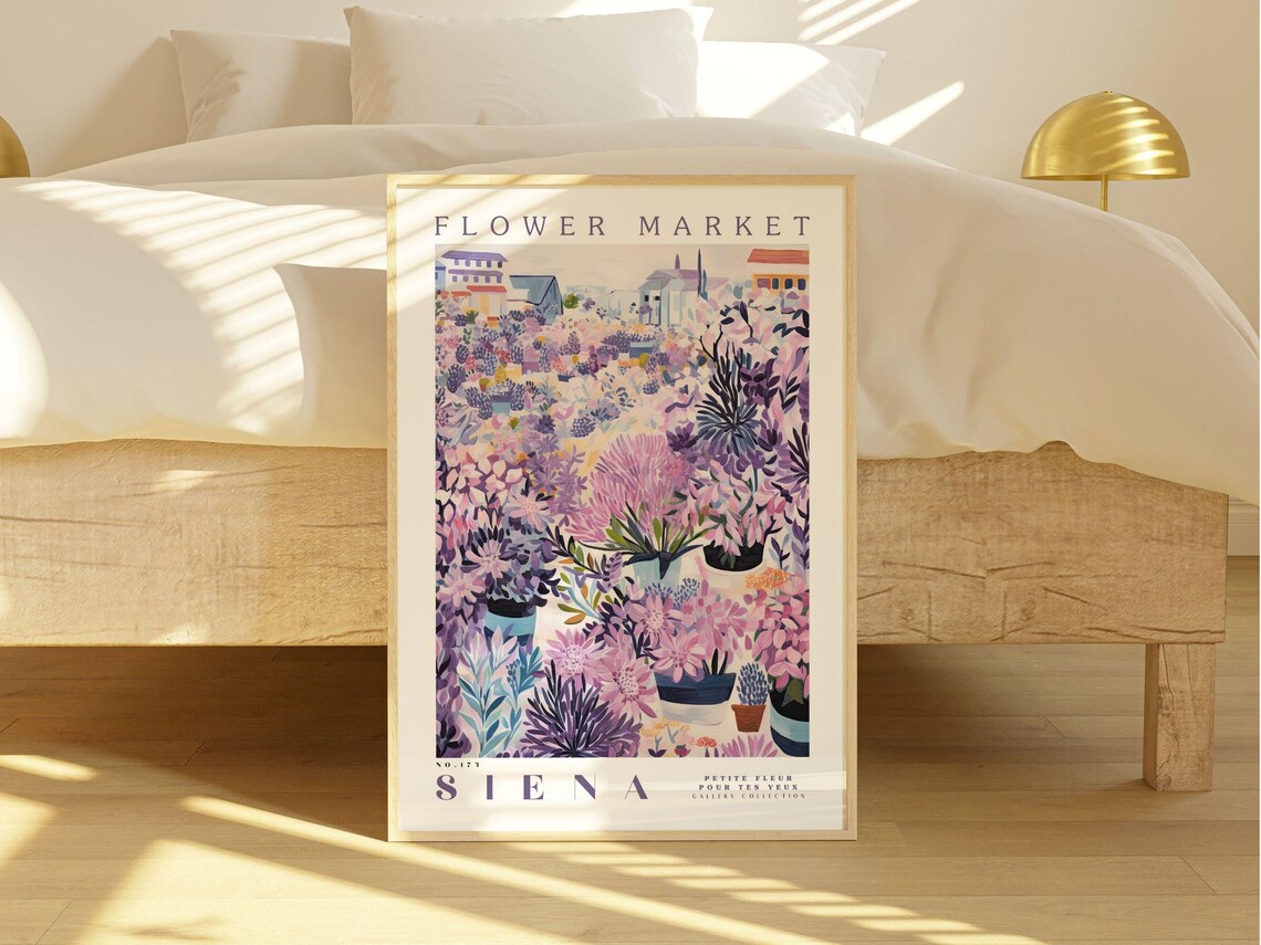 Flower Market Siena No 171 Purple Floral Gallery Collection Poster - Image 3