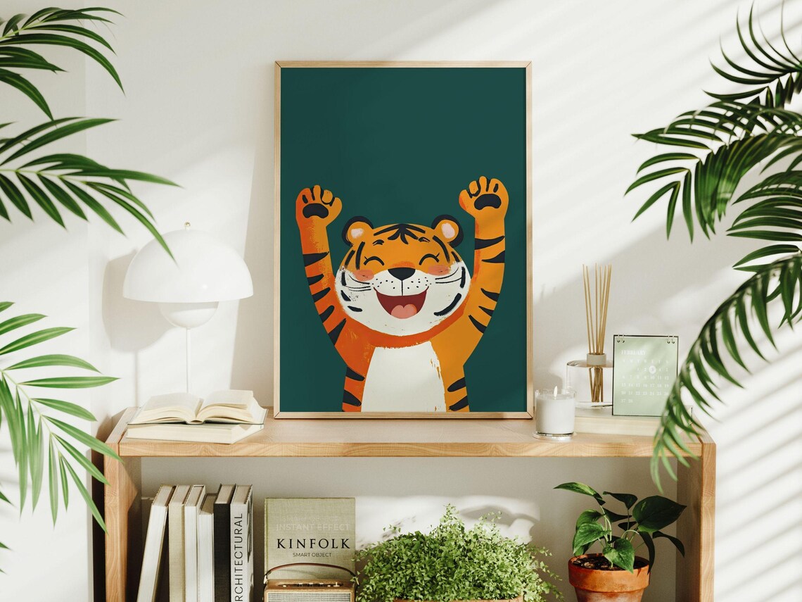 Jungle Nursery Tiger Safari Nursery Decor Art Print