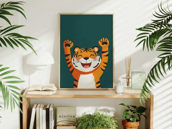 Jungle Nursery Tiger Safari Nursery Decor Art Print