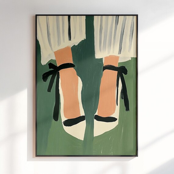 Women Wall Art Maximalist Dopamine Decor Red Shoes Poster Print Livingroom Preppy
