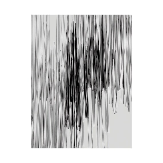 Black And White Line Art - Abstract Drip Print