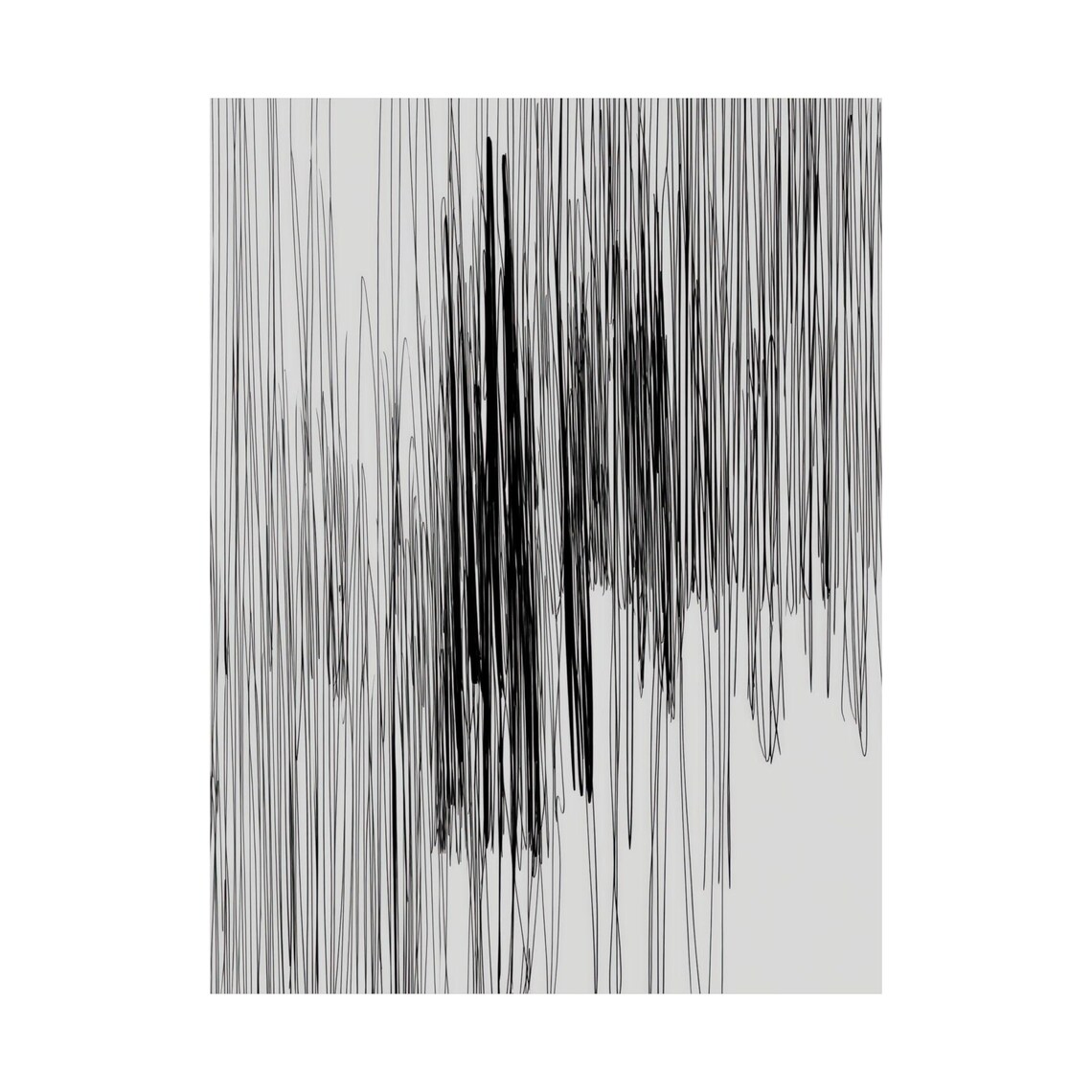 Black And White Line Art - Abstract Drip Print