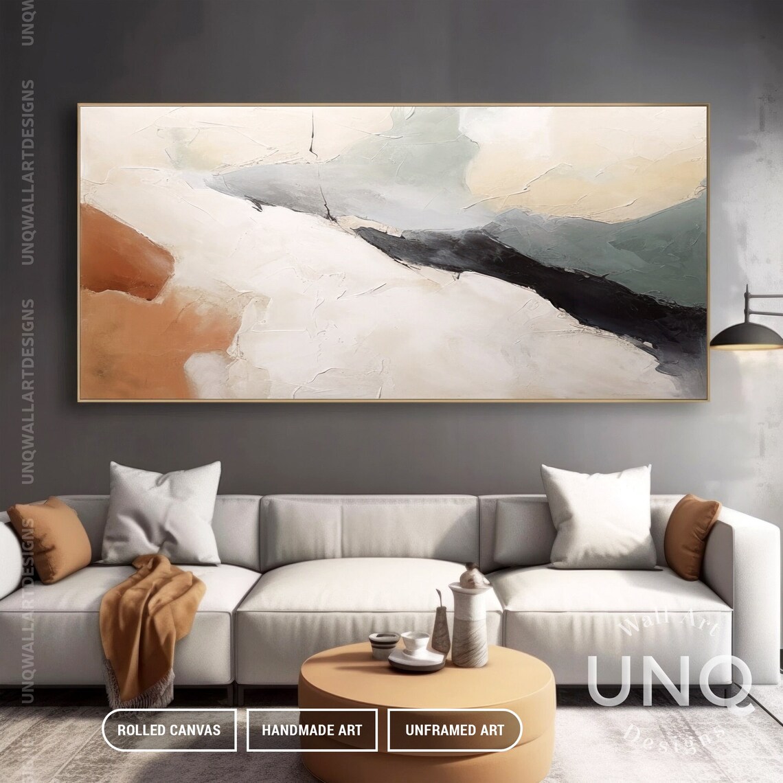 Minimalist Abstract Painting, Beige Brown Art Print - Image 3