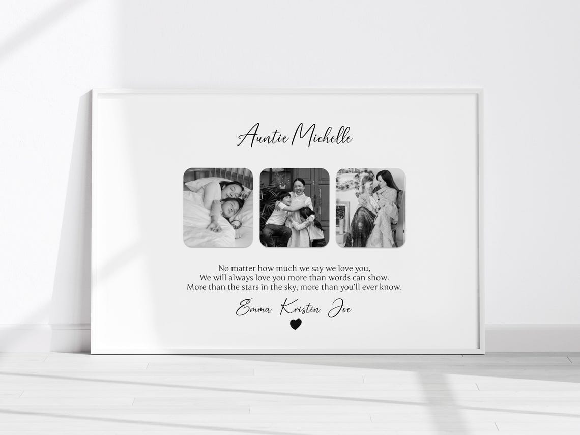 Auntie Photo Print Auntie Gift Personalised Auntie Photo Gift Birthday Gift For Auntie Christmas Gift Aunt Aunty Print To Gift Collage - Image 2