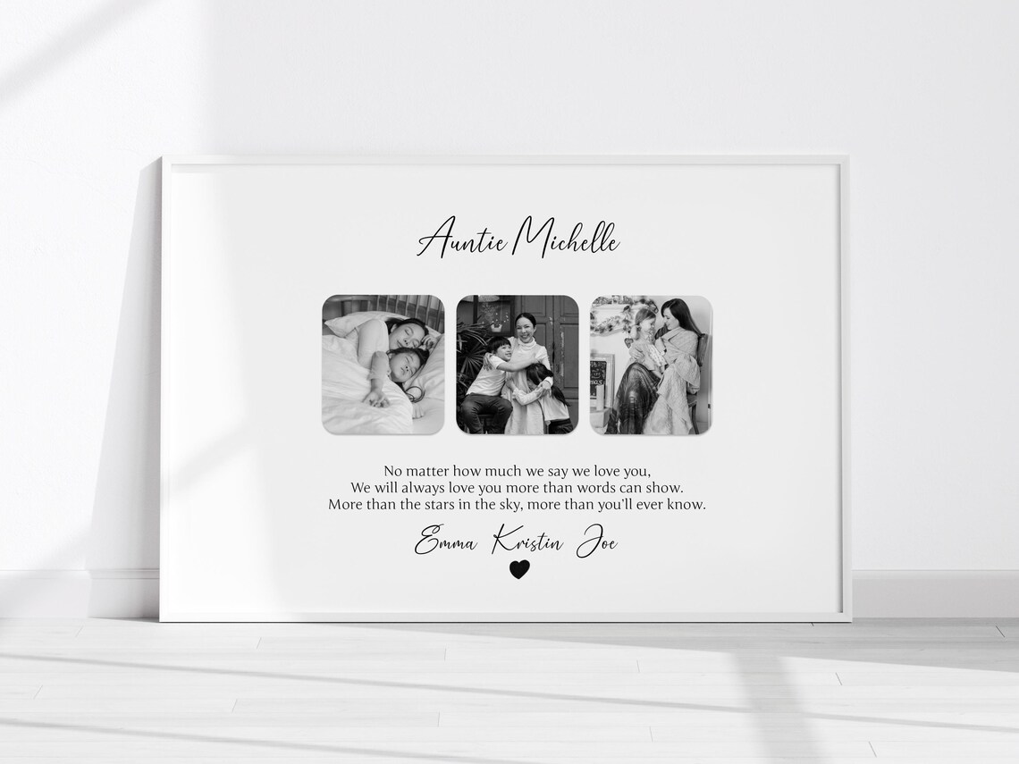 Personalized Auntie Photo Print with Love Poem from the Kids - Image 2