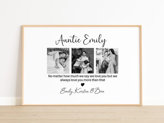 Custom Auntie Photo Print Personalised Aunt Gift From Niece Nephew Aunty Birthday Gift Aunt Family Frames Gift Mothers Day Gift For Sis