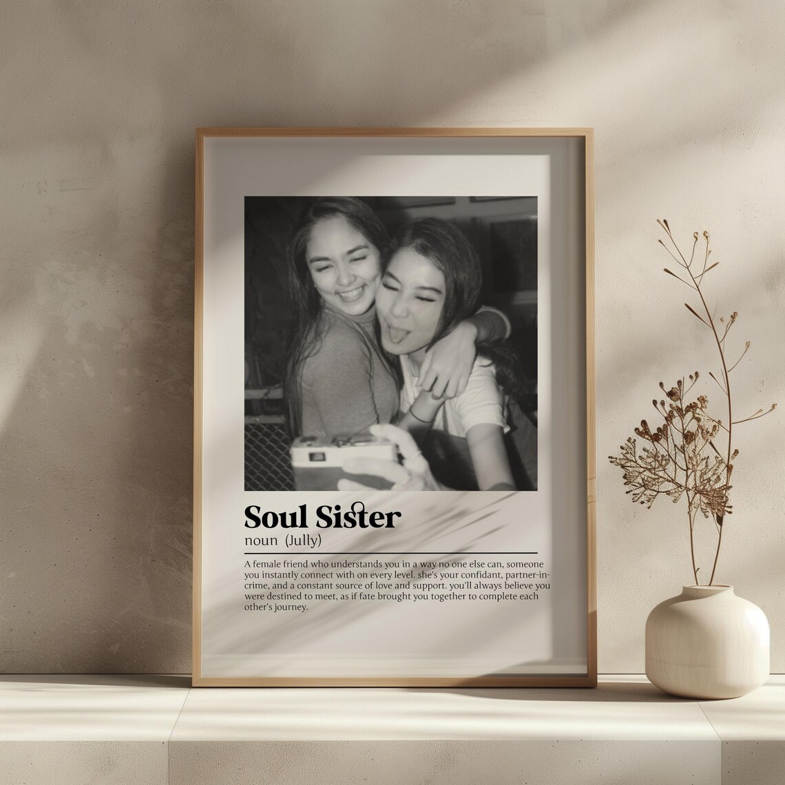 Personalised Soul Sister Definition Photo Wall Art Tribute Keepsake