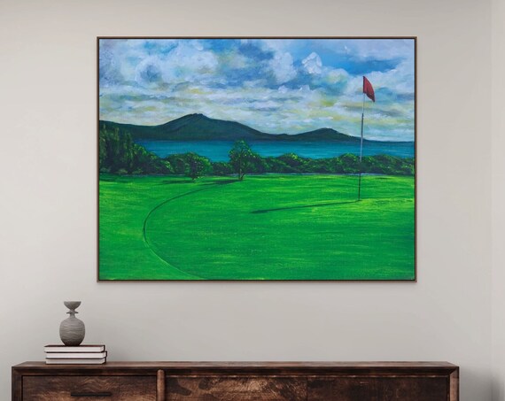 Caribbean Golf Art Tropical Golf Art Print Ocean View Golf Print Coastal Golf Wall Art Luxury Golf Course Print Golf In Paradise Art
