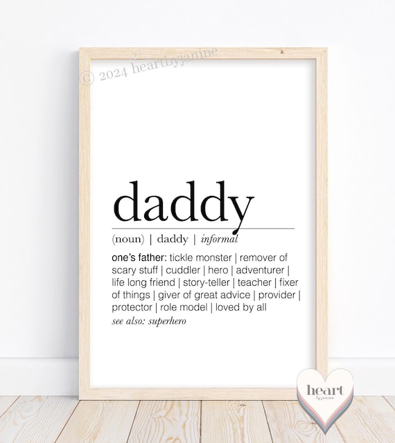 Daddy Definition Quote Typography, Fathers Day Gift