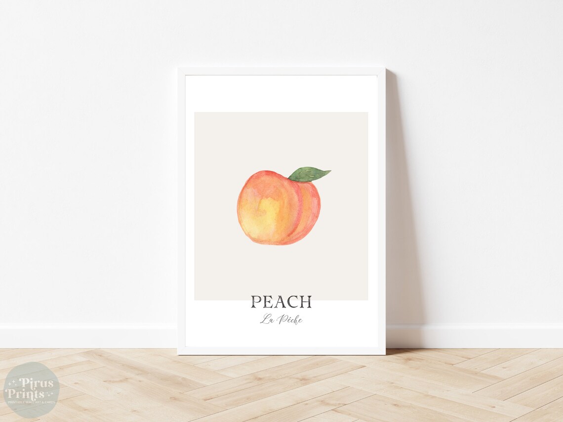 Peach Print, Watercolor Kitchen Wall Art - Image 4