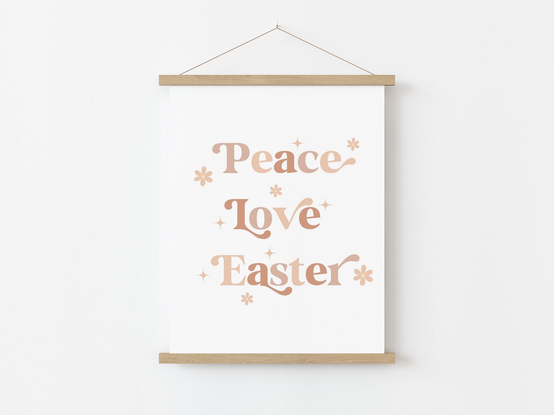 Peace Love Easter, Boho Retro Decor - Image 4
