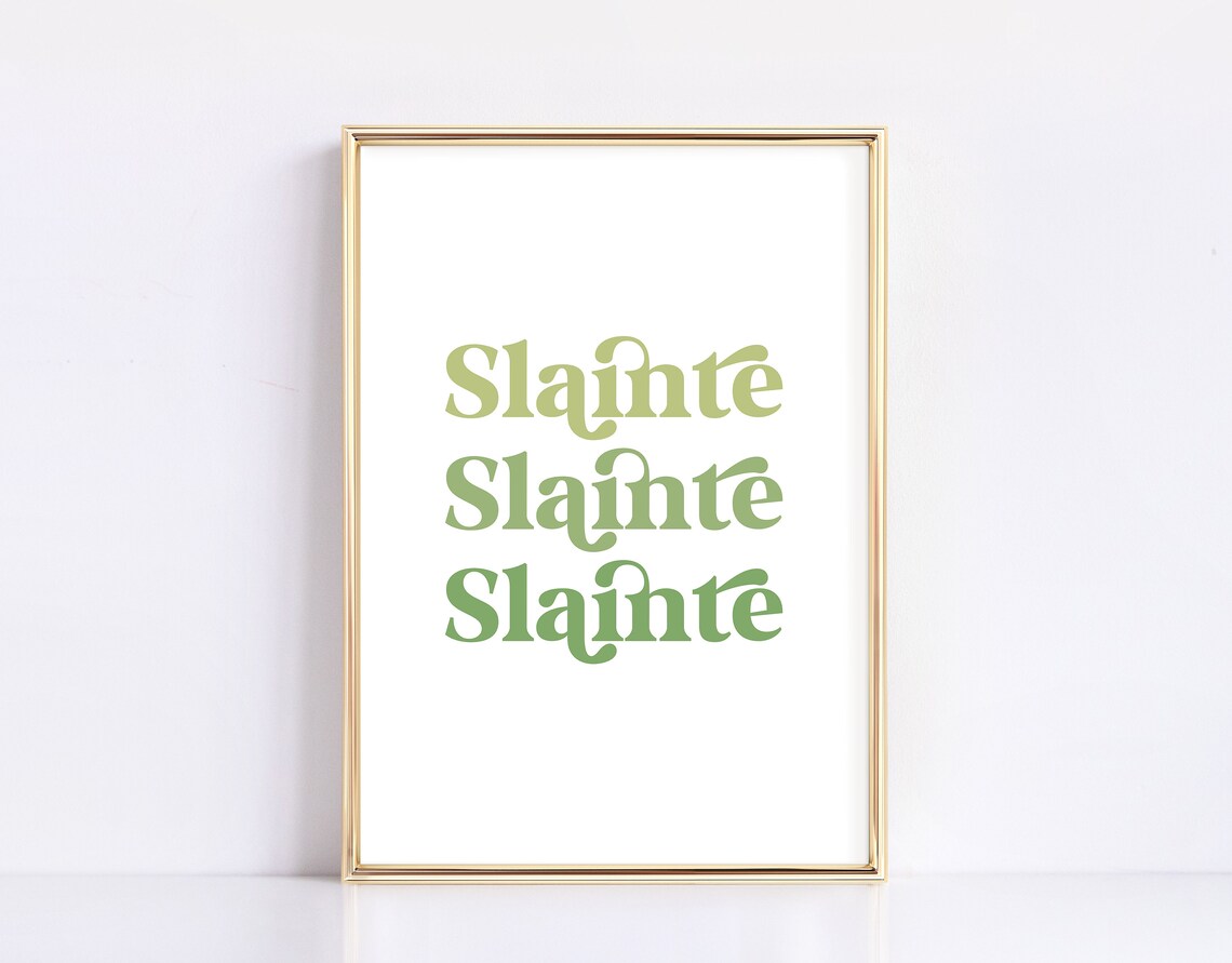 Slainte St Patricks Day Art Print, Boho Decor - Image 5