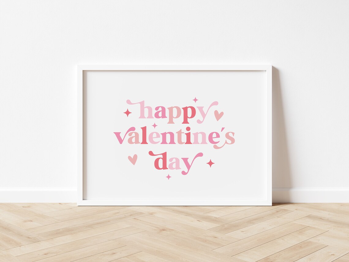 Happy Valentines Day Sign, Classroom Wall Art Print - Image 2