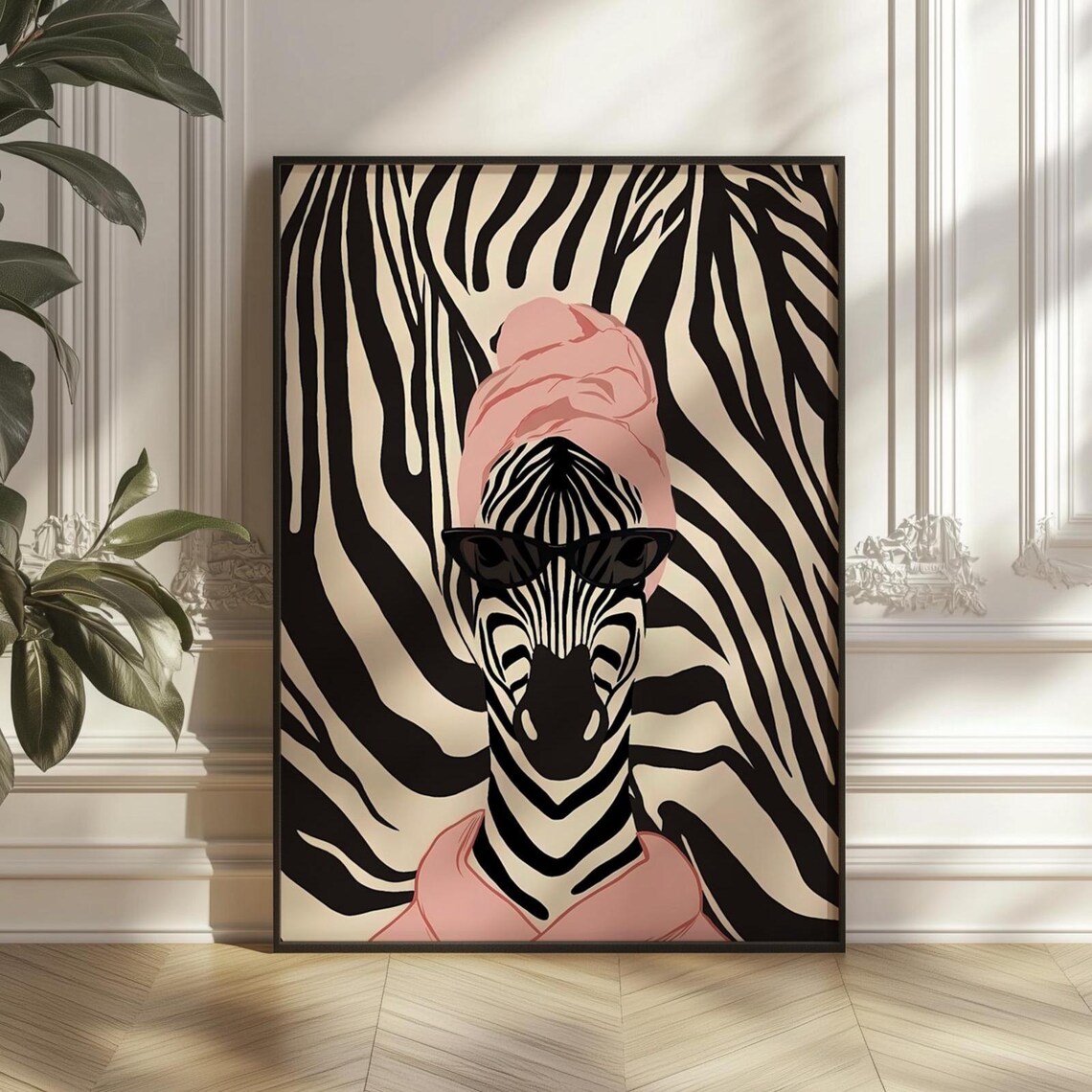 Zebra Spa Day Funny Bathroom Poster