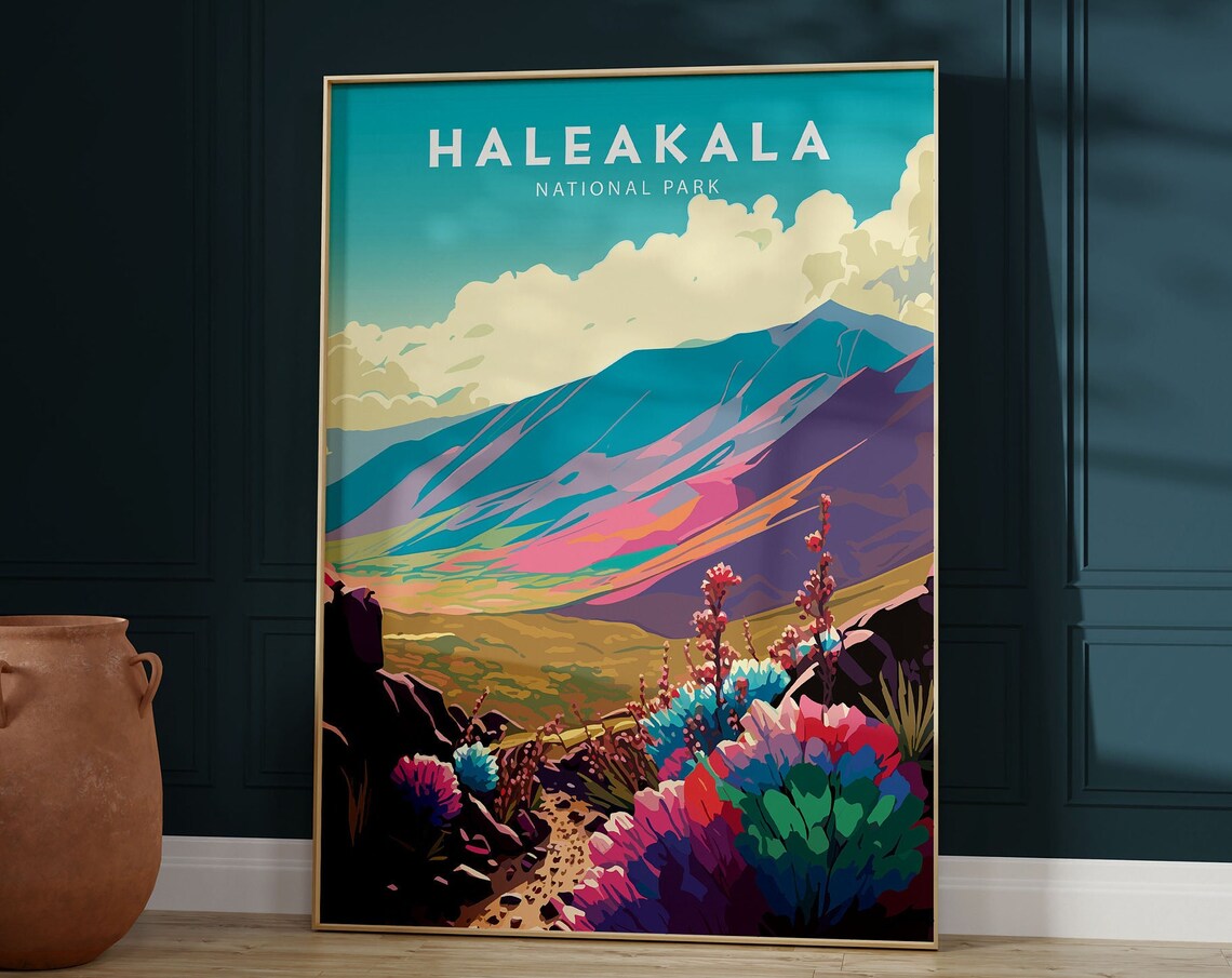 Haleakala National Park Minimalist Travel Poster