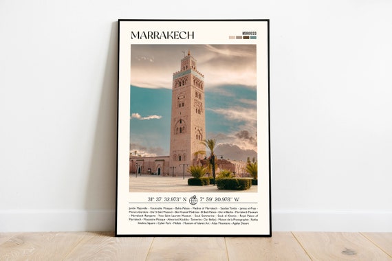 Marrakech Print Morocco Travel Poster Gift Eclectic Vibrant Trendy Living Room Retro Photo Wall Art Decor Framed Or Canvas