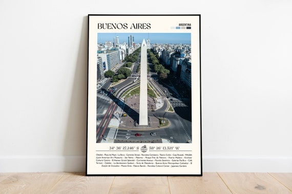 Buenos Aires Print Argentina Travel Poster Gift Eclectic Vibrant Trendy Living Room Retro Photo Wall Art Decor Framed Or Canvas