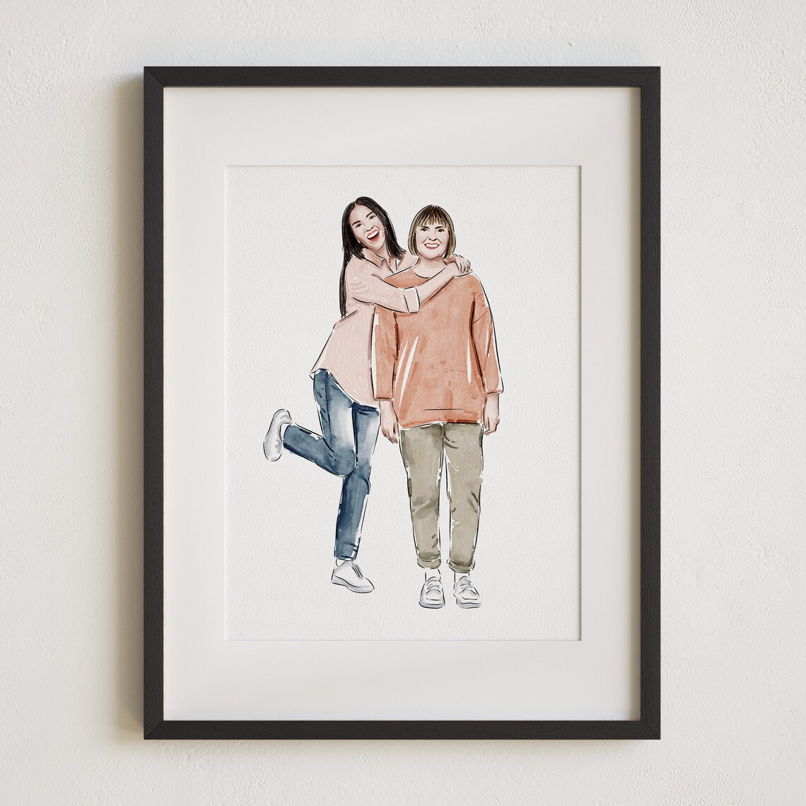 Mother's Day Watercolor Portrait Art Print