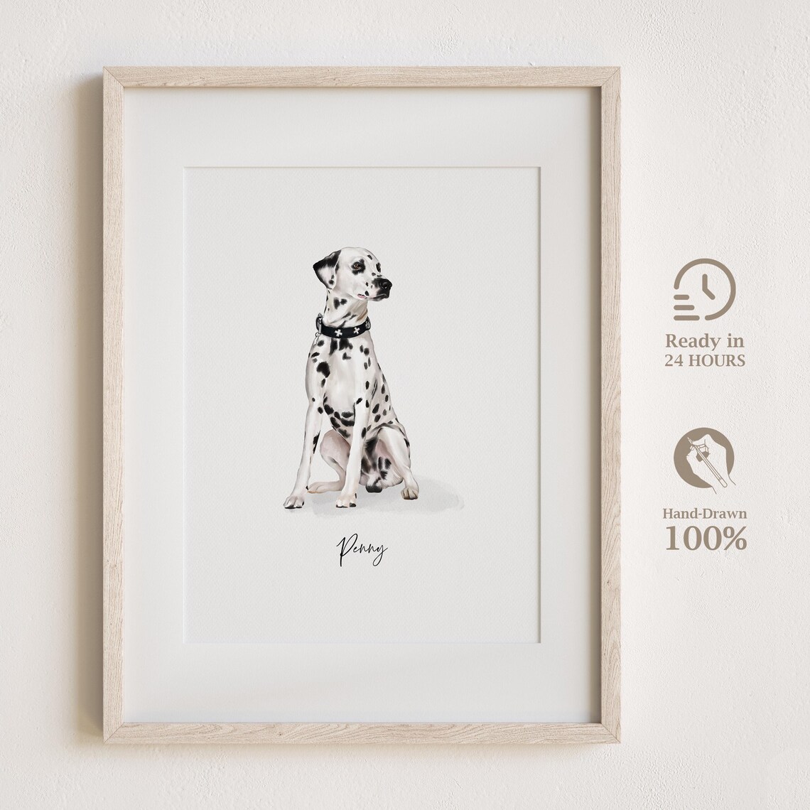 Custom Watercolor Pet Portrait Art Print