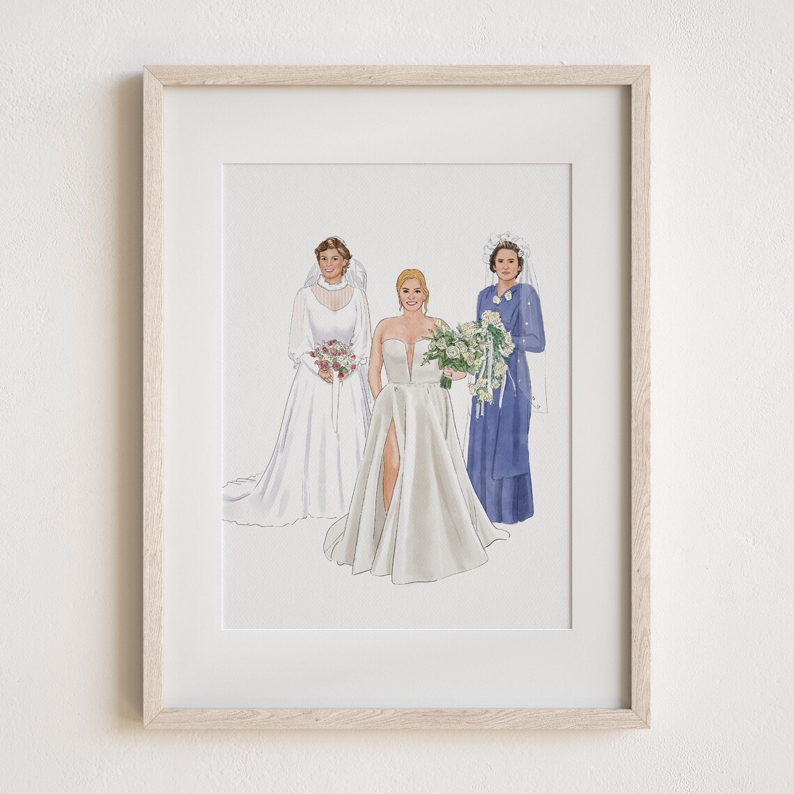 Custom Bride And Mother Portrait Art Print