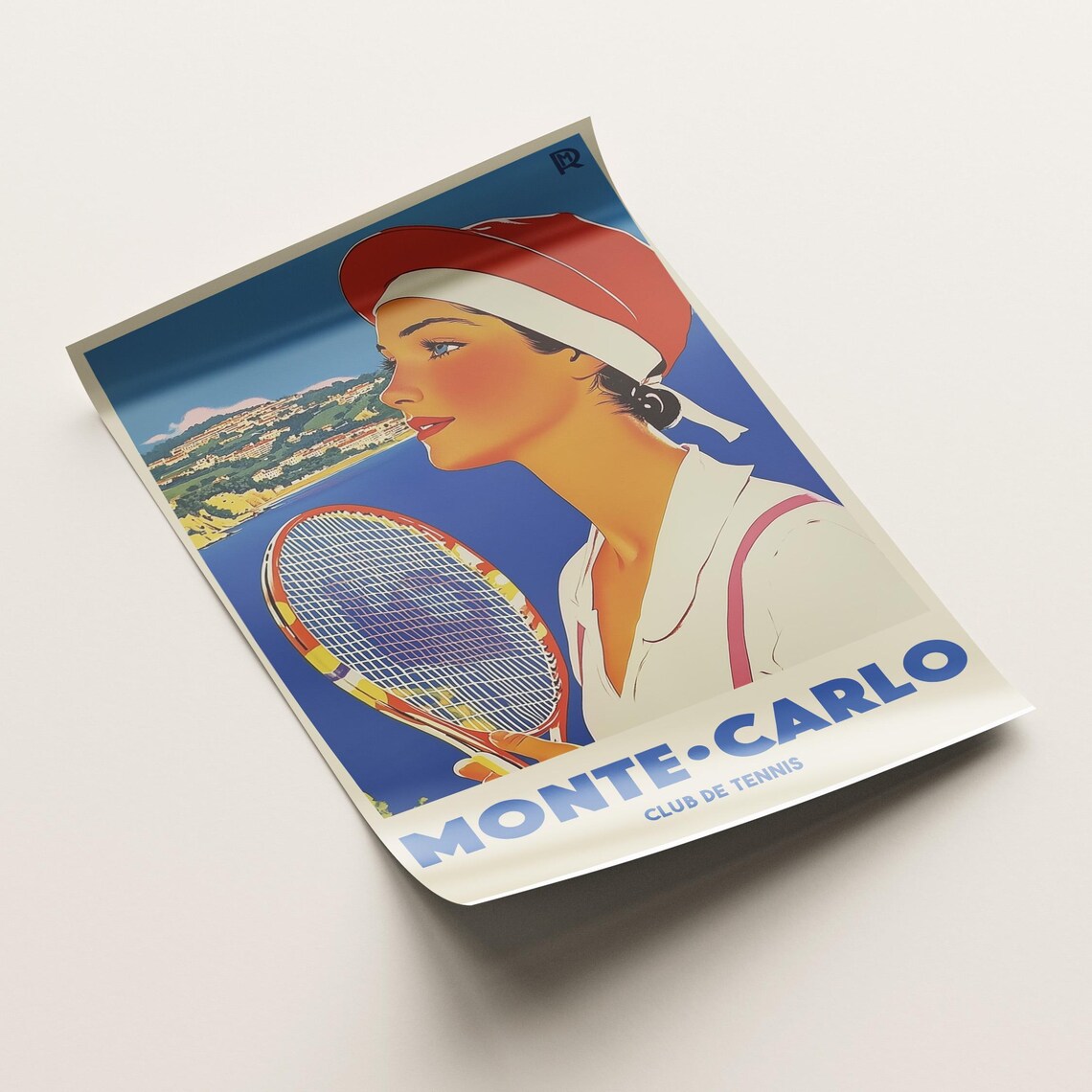 Monte Carlo Tennis Club Vintage Poster French Riviera Retro Sports Art - Image 3