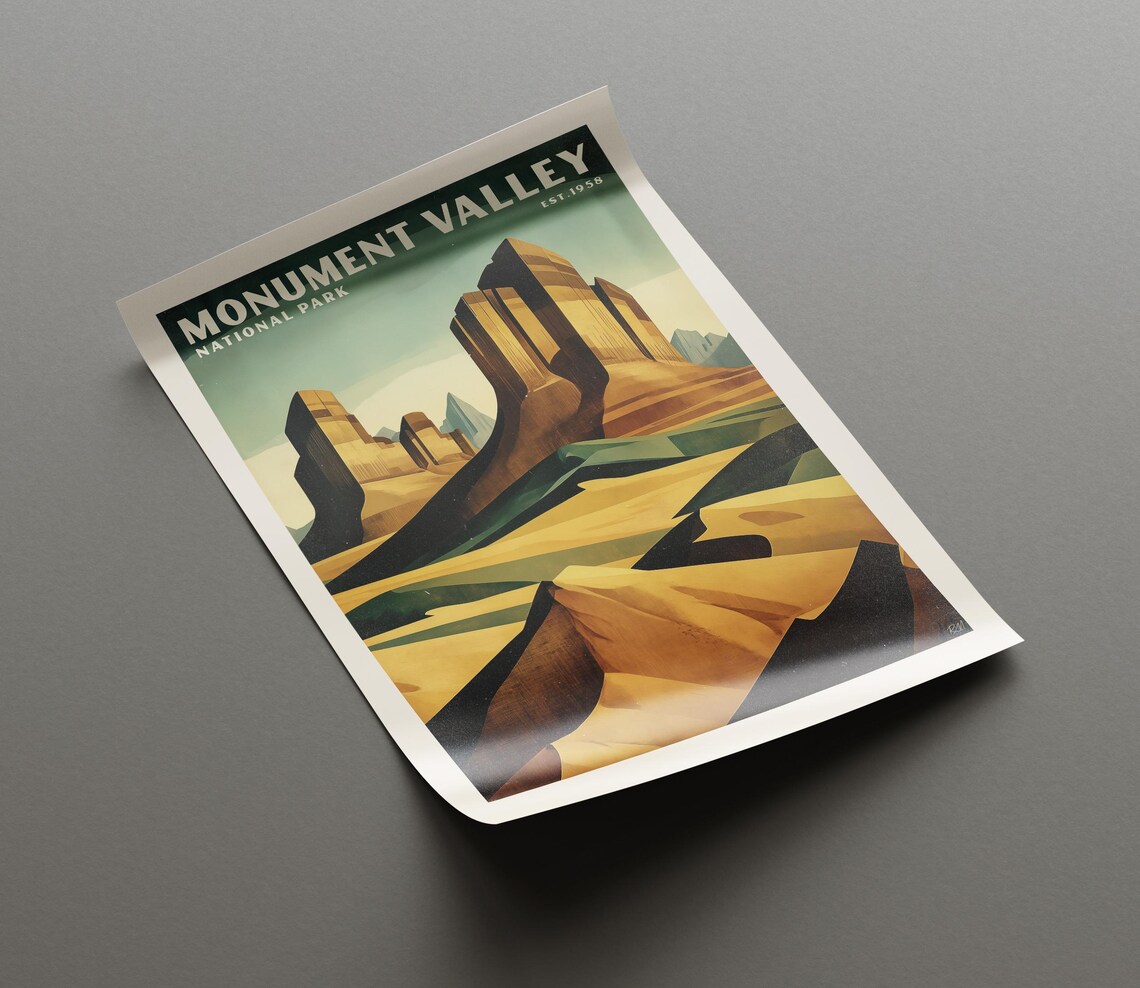 Monument Valley National Park Vintage Poster Cubist - Image 5