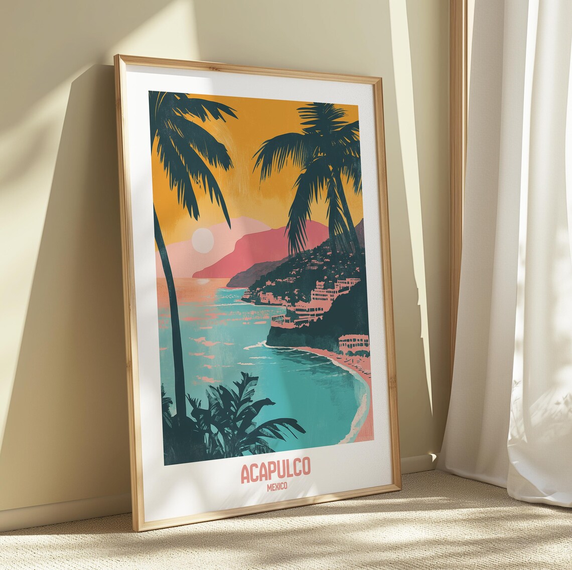 Santa Teresa Costa Rica Tropical Escape Retro Art Print - Image 5