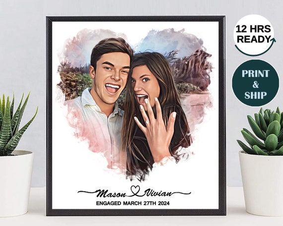 Mason and Vivian Engaged March 27th 2024 Ring Portrait Poster