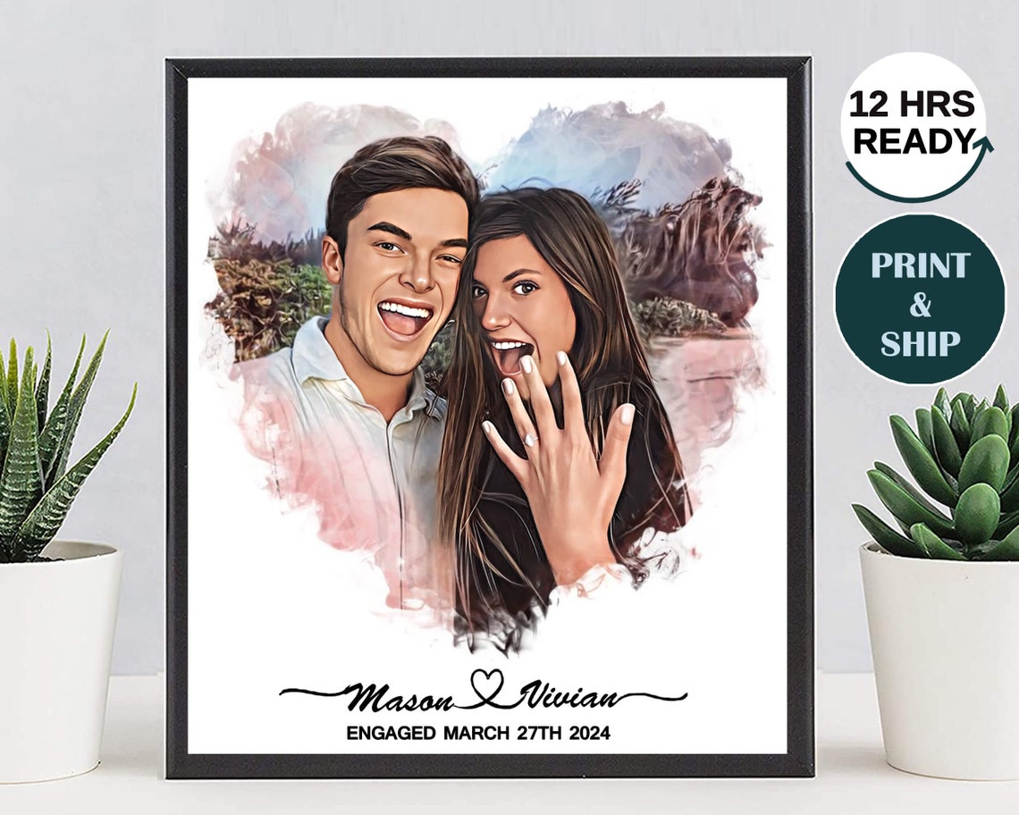 Mason and Vivian Engaged March 27th 2024 Ring Portrait Poster