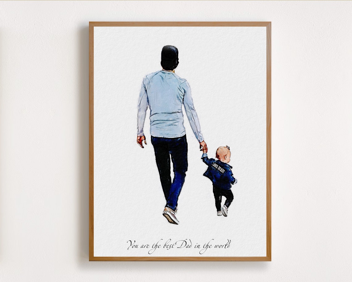 Watercolor Portrait From Photo Personalised Dad Painting Fathers Day Present For Him From Daughter Wife Family Birthday Art Gift - Image 7