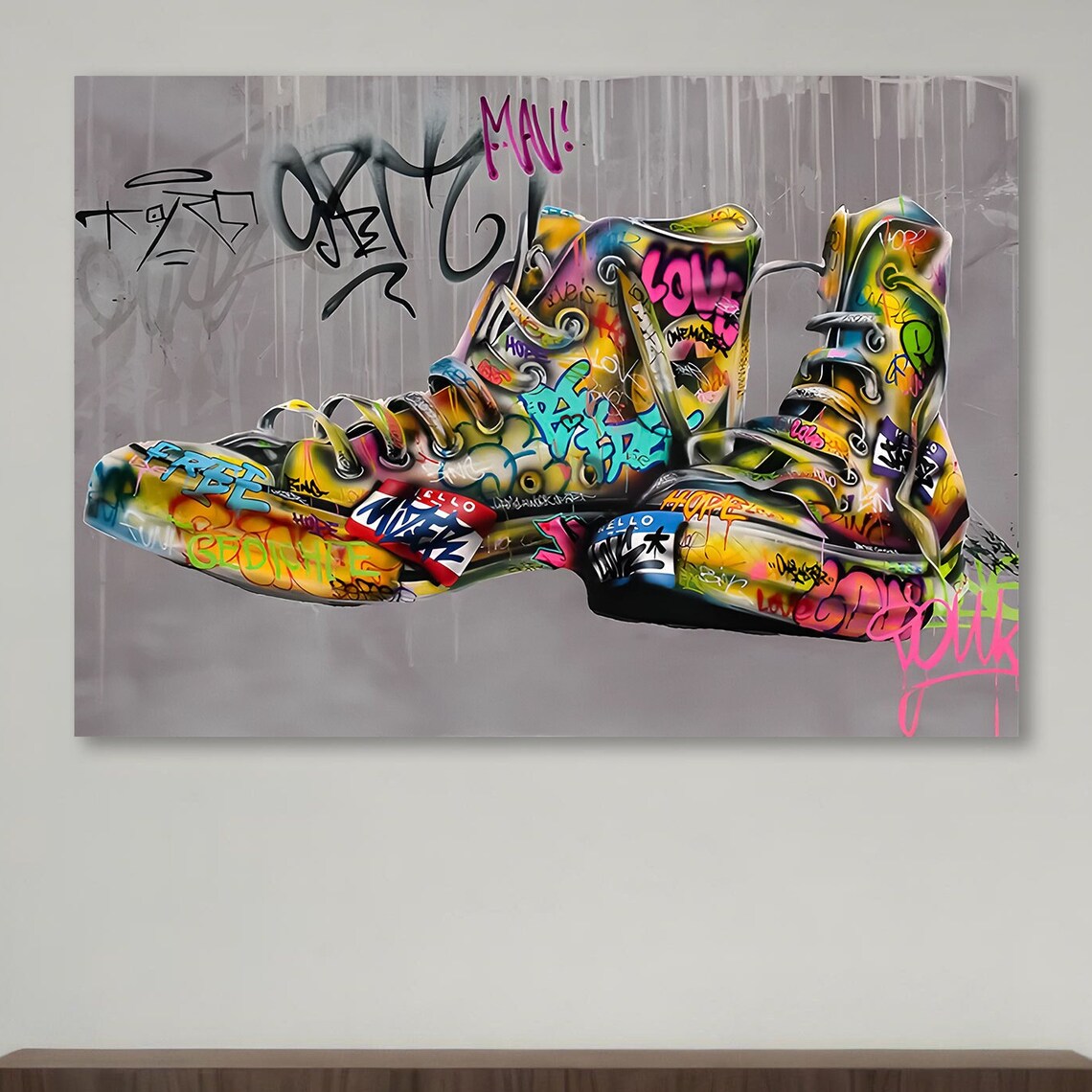 Graffiti Sneakers - Traditional Travel Poster