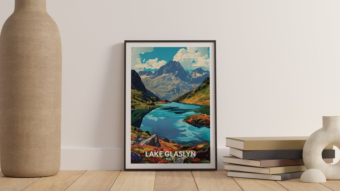 Lake Glaslyn Print Lake Glaslyn Poster Wales Lake Travel Poster Lake Wall Art Decor United Kingdom Lake Art Wales Nature Poster - Image 3
