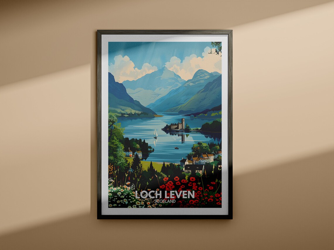 Loch Leven Scotland Castle Island Lake Mountains Vintage Travel Poster - Image 4