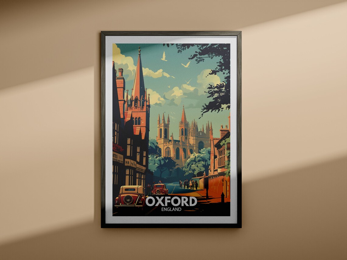 Oxford England Historic University City Spires Vintage Travel Poster - Image 4