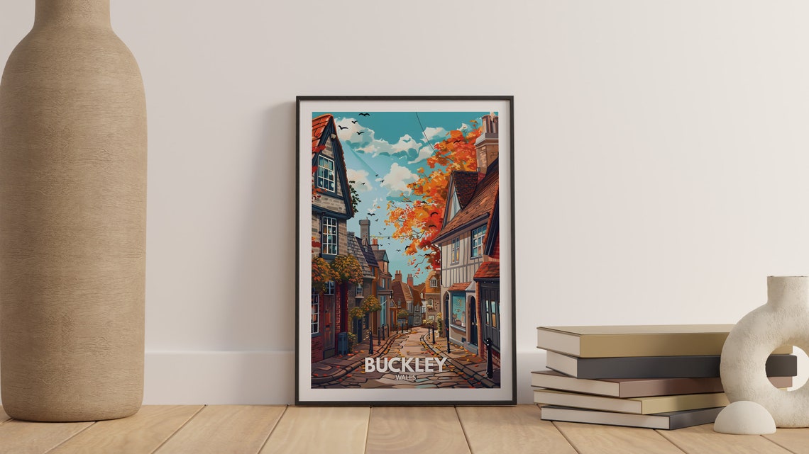 Buckley Print Buckley Poster Uk Wall Art Wales Wall Art Decor British Travel Poster United Kingdom Print Wales City Art - Image 3