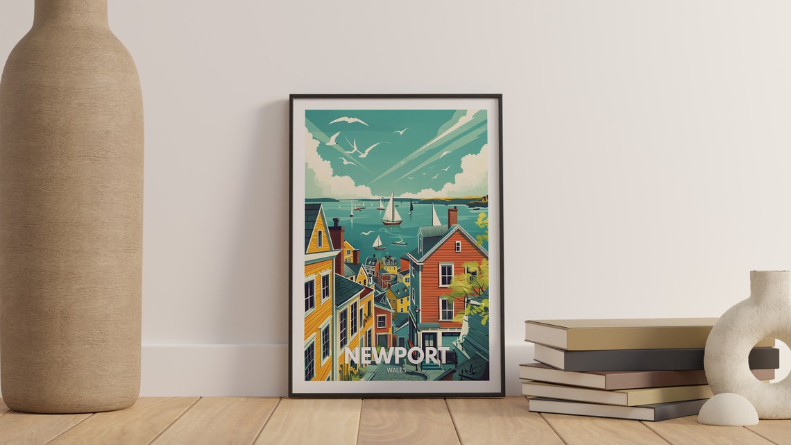 Newport Print Newport Poster Uk Wall Art Wales Wall Art Decor British Travel Poster United Kingdom Print Wales City Art - Image 2
