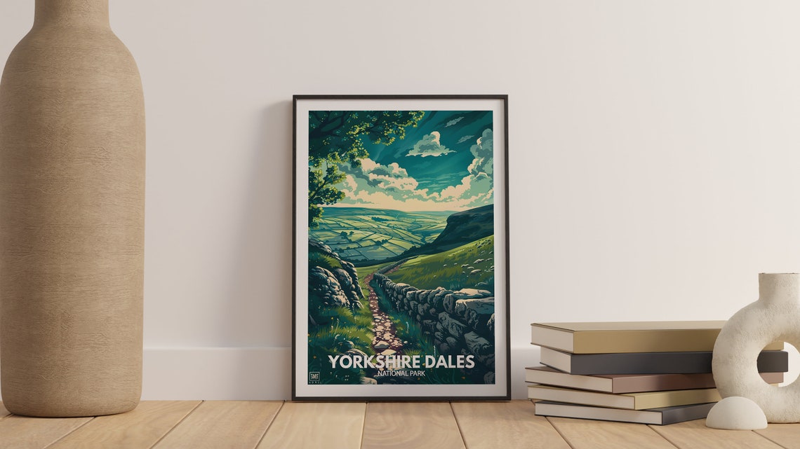 Yorkshire Dales National Park Dry Stone Wall Walking Trail Poster - Image 3