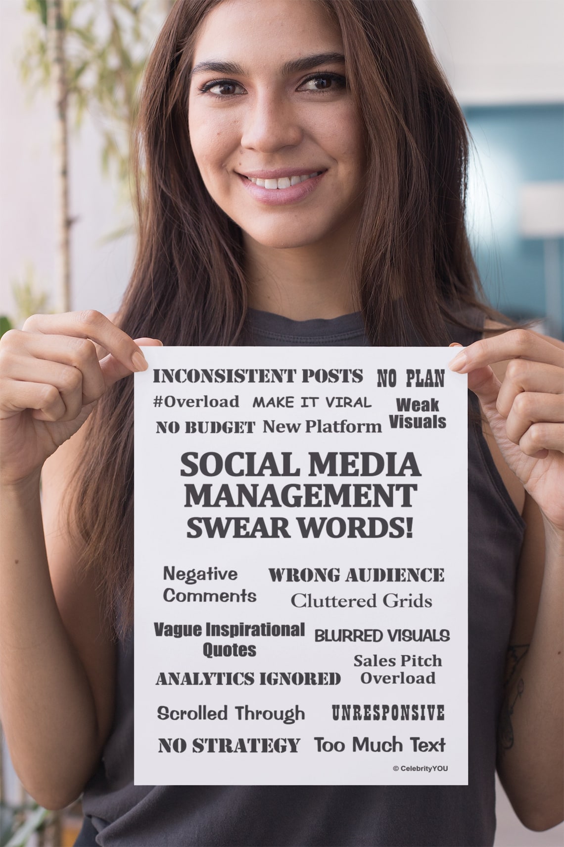 Social Media Management Swear Words Office Poster - Image 2