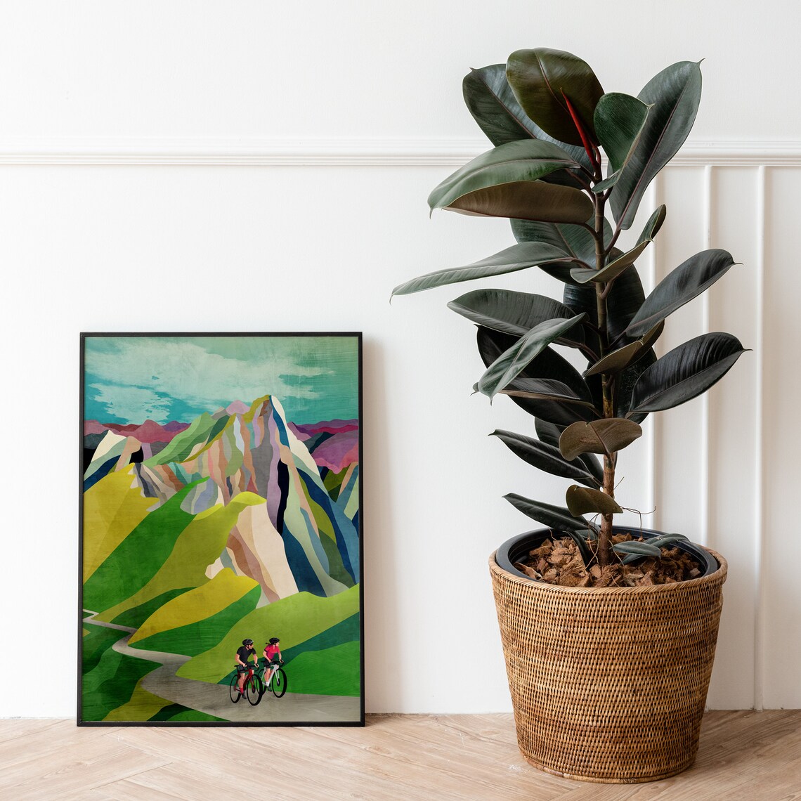 Cycling Couple Art Print, Valentine Love Gift - Image 4