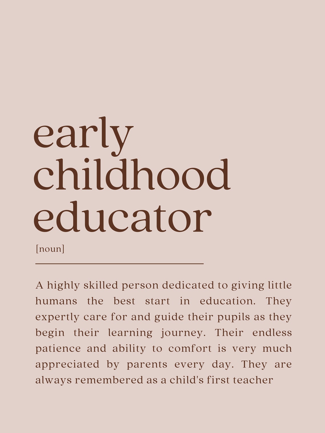 Early Childhood Educator Definition, Teacher Gift Print - Image 2