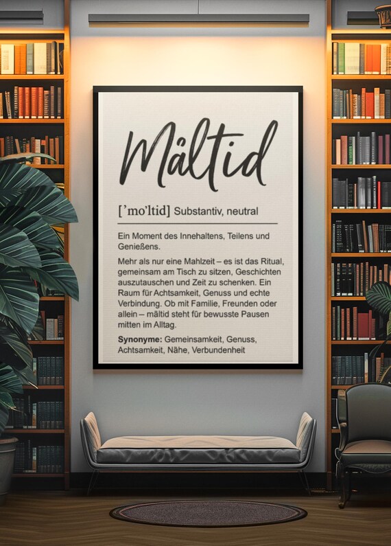 Måltid Scandinavian Definition Print Mindful Shared Meal Art