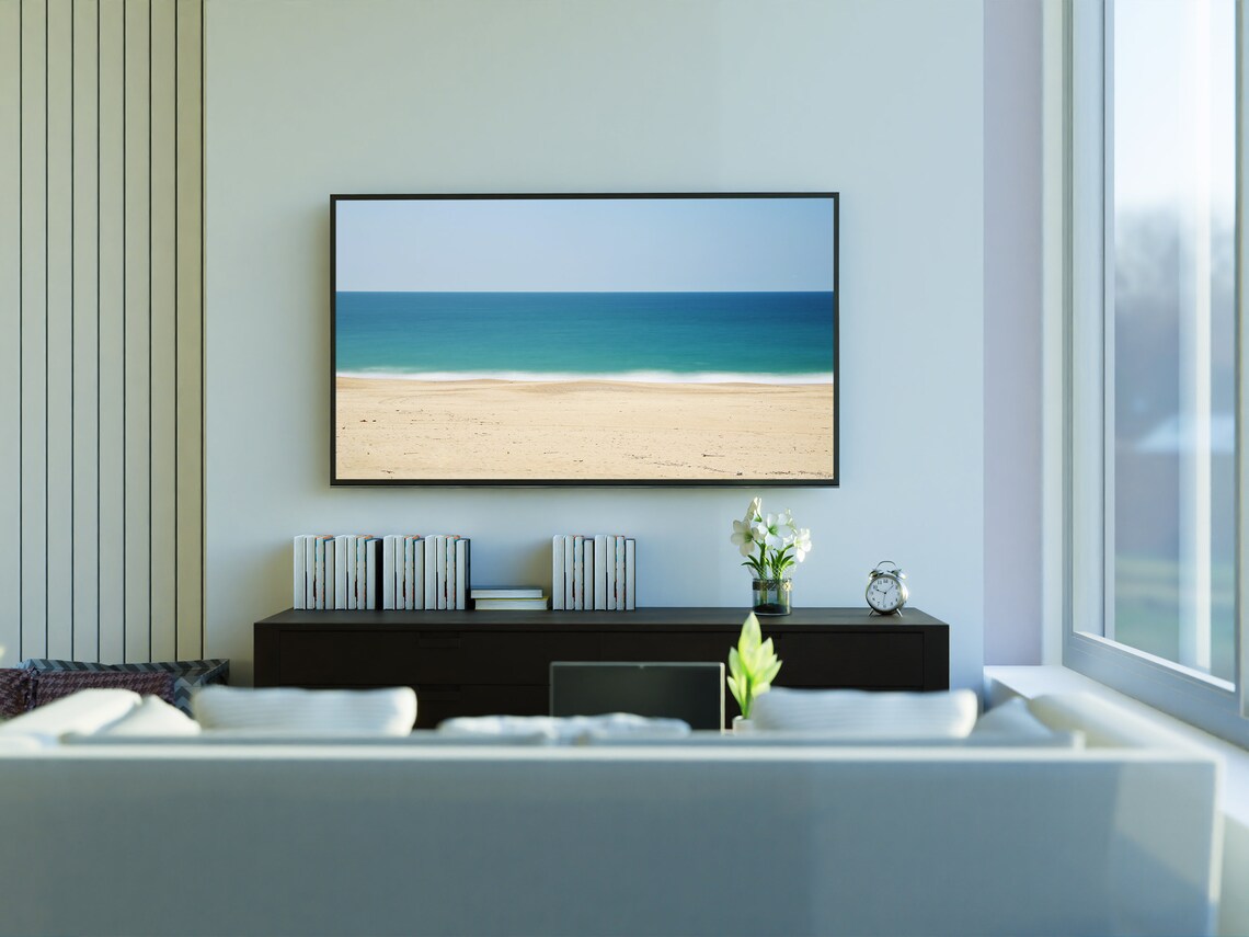 Neutral Beach Coastal Art Print for TV Display - Image 2