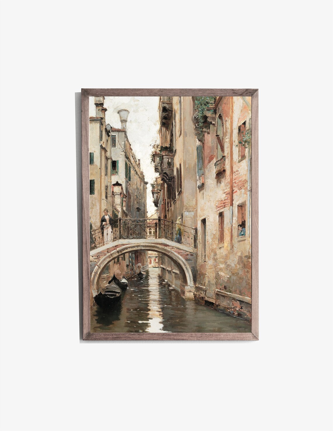 Venice Italy Canal Gondolas Arched Bridge Vintage Painting Poster - Image 2