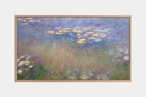 Monet Water Lilies Impressionist Pond Dreamy Purple Famous Art Poster