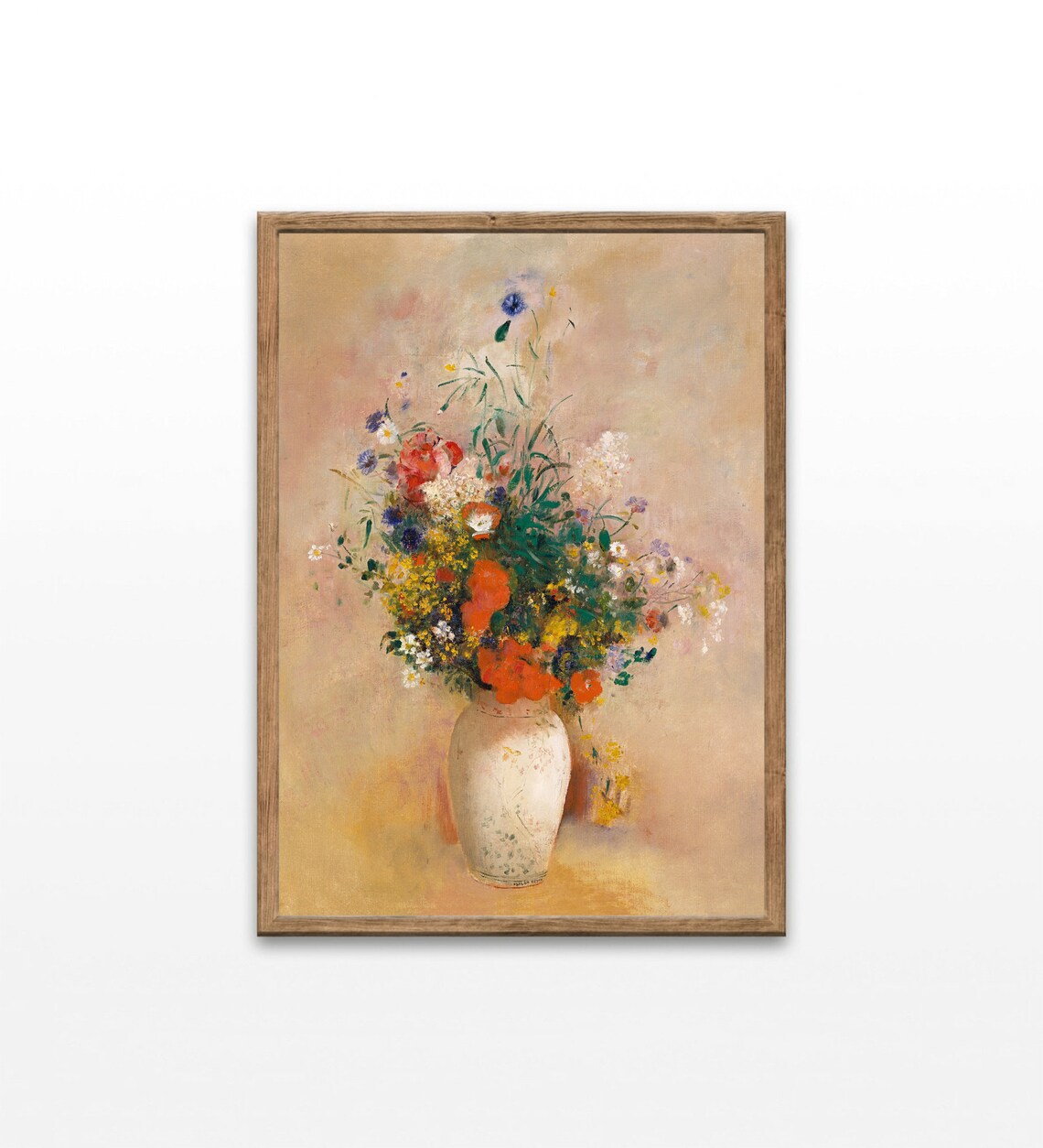 Vase Of Flowers French Vintage Floral Art Print