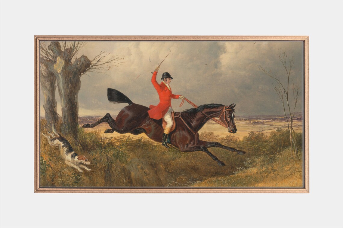 Fox Hunting 19th Century Horse Art Print, Vintage
