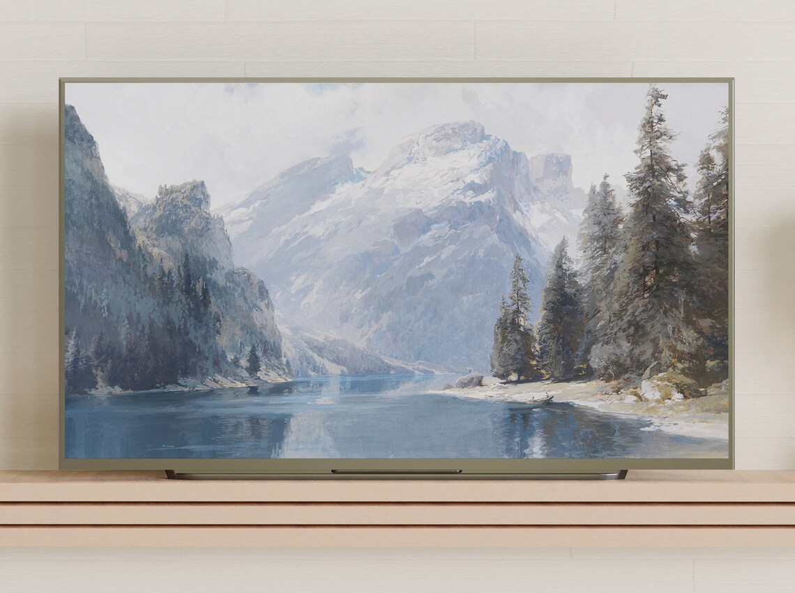 Mountain Vintage Landscape Art Print for TV Frame - Image 3